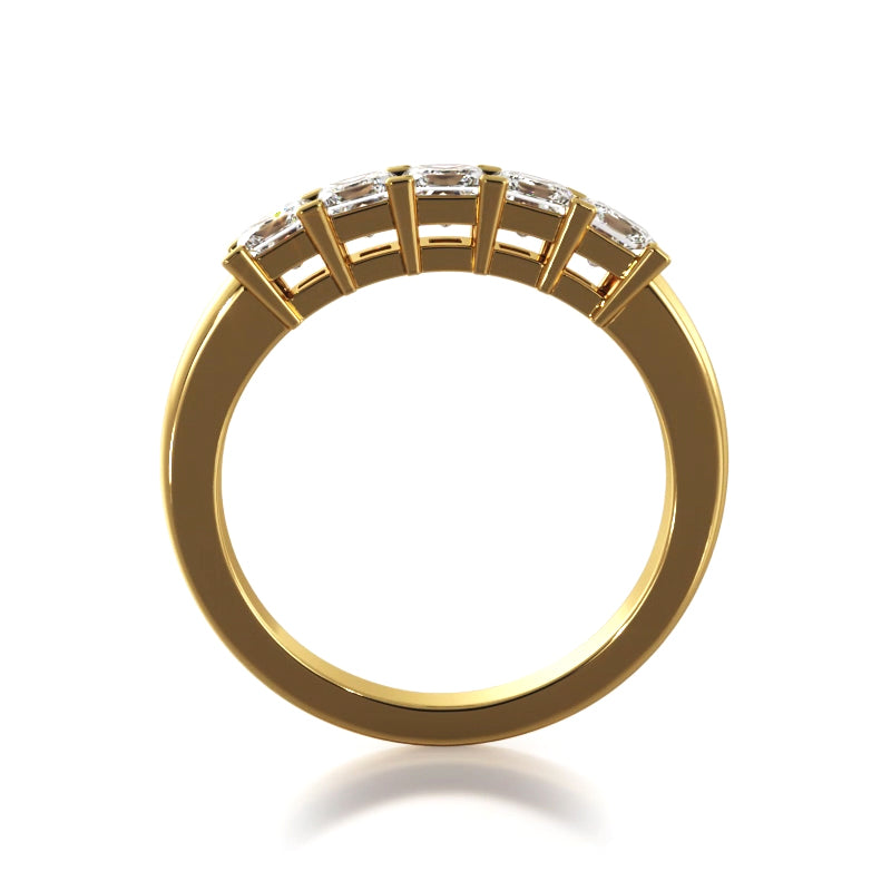 1.00 ct. Princess Diamond Five Stone Wedding Band-VIRABYANI